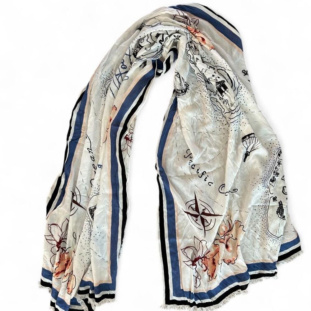 White House Black Market tropical map scarf/wrap